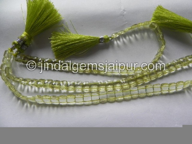 Lemon Quartz Double Drill Chicklet Shape Beads